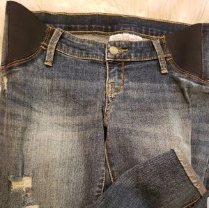 Slightly distressed maternity pants